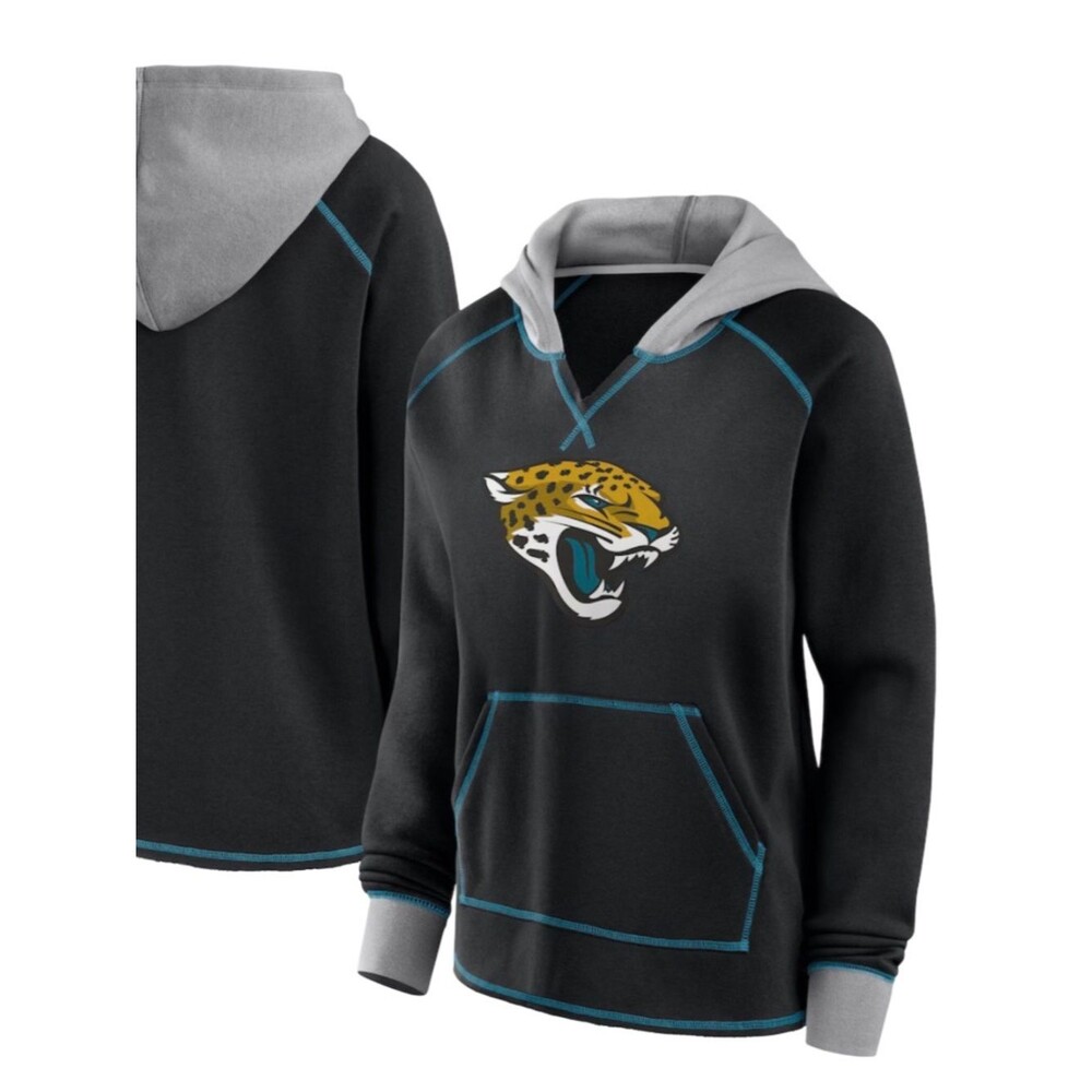 NWT Jacksonville Jaguars Boom Fleece Pullover V-Neck Hoodie Size 2XL